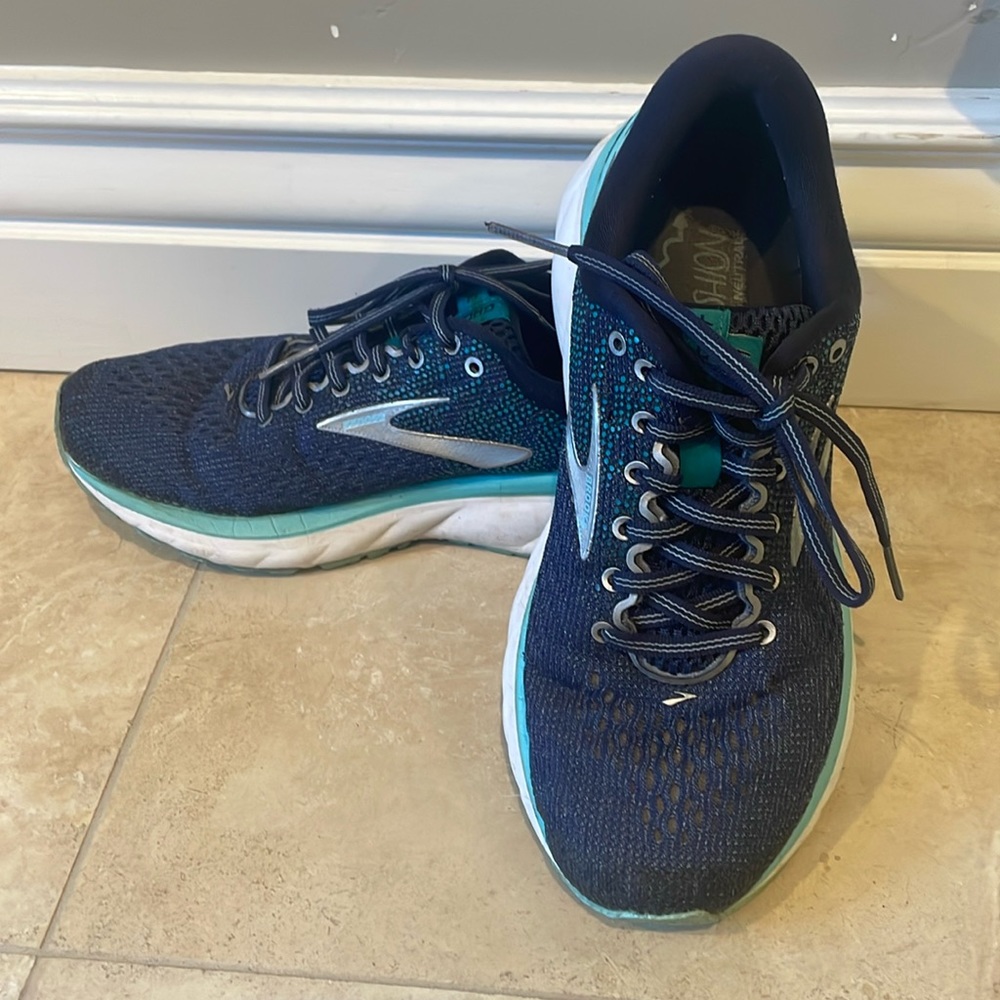 Brooks Ghost 11 Running Shoes Navy/Turquoise Size 7